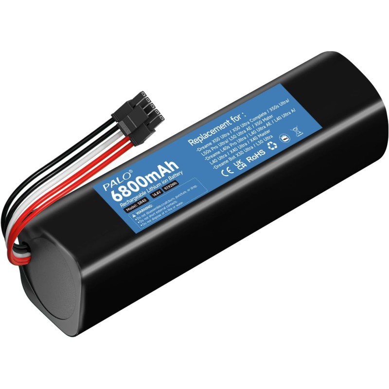 Dreame X50/X40/X30/L50/L40 Ultra 6800mAh Replacement Battery 14.4V Li-ion – compatible accessory