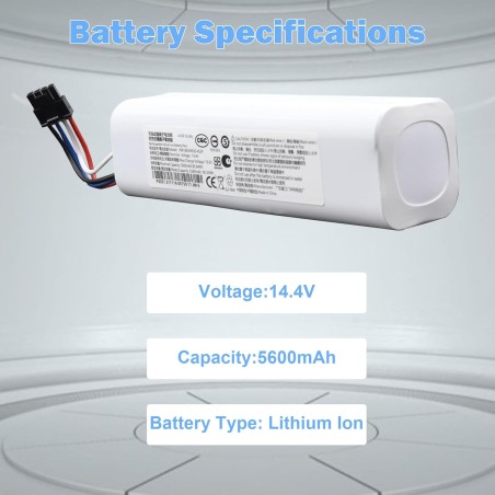 Dreame D9/F9/L10 Pro/S10/S20/X10/X20 & Xiaomi Mijia 1T 5600mAh Erstatningsbatteri 14,4V – kompatibelt tilbehør