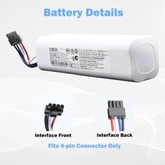 Dreame D9/F9/L10 Pro/S10/S20/X10/X20 & Xiaomi Mijia 1T 5600mAh Erstatningsbatteri 14,4V – kompatibelt tilbehør