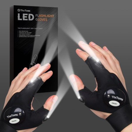 ThxToms LED-arbejdshandsker med lys – til fiskeri, camping og bilreparation