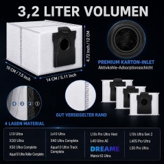 Dreame L10s Ultra/X40/X50/L40/L50 Støvsugerposer 14-pak 3,2L – kompatibelt tilbehør