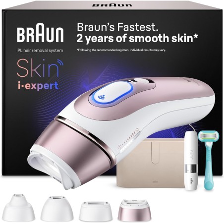 Braun i·expert 7 PL7442 Smart IPL Hårfjerning – Rosenguld, inkl. mini-barbermaskine og etui