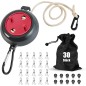Heatigo Retractable Clothesline 10 m – Portable Camping Laundry Line with Clips (Red)