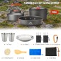 THTYBROS Camping Køkkengrejssæt 17 dele – Hårdt Anodiseret Aluminium til Udendørs Madlavning