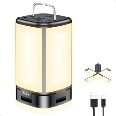 Blukar LED Campinglampe 116 LED – 7 Tilstande, USB-C, Sort