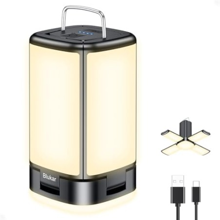 Blukar LED Campinglampe 116 LED – 7 Tilstande, USB-C, Sort
