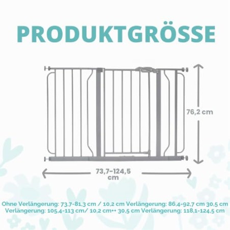 Regalo Ekstra bredt sikkerhedsgitter til dør og trappe – hvid, 73,6–122 cm