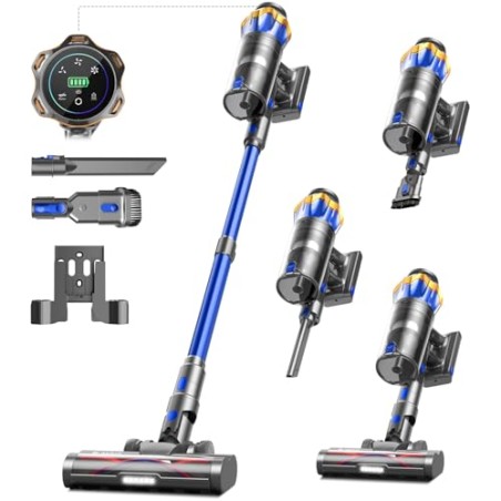 Bulelink Cordless Vacuum 550W 45000Pa – 65 Min Runtime, 1.6L Bin & 8-Layer HEPA