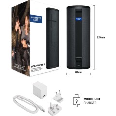 Ultimate Ears MEGABOOM 3 Højttaler Sort - Den Ultimative Trådløse Musikoplevelse!