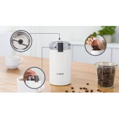 Bosch TSM6A011W Kaffemølle 180W Hvid – Få Friskmalet Kaffe Hjemme!