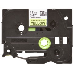 Brother Tape Black on Flu Yellow 12mm