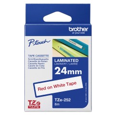 Brother Tape Red on White 24mm