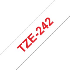 Brother Tape Red on White 18mm
