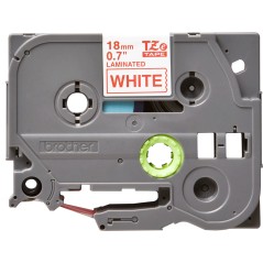 Brother Tape Red on White 18mm