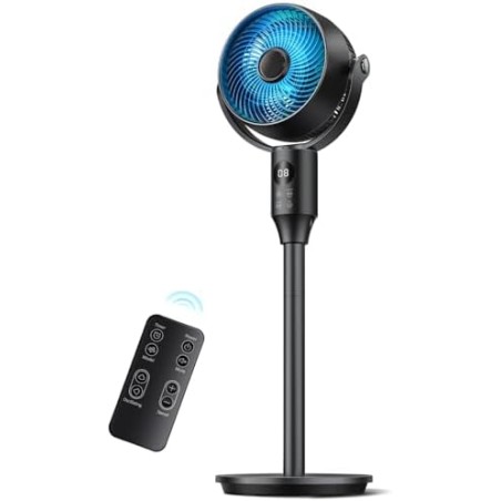 JYMIPA Tower Fan – 80°+90° Oscillating, 8 Speed Levels, 12H Timer, Height Adjustable 60-107cm