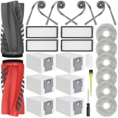Roborock Qrevo Accessory Kit – compatible accessory – 2 Main Brushes, 4 HEPA Filters, 6 Dust Bags, 6 Mop Pads, 4 Side Brushes