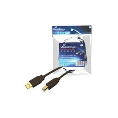 MediaRange USB Kabel A - B StSt 500m