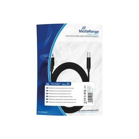 MediaRange USB Kabel A - B StSt 500m