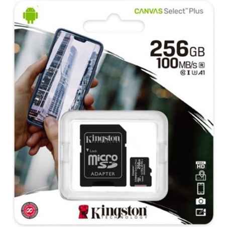 Kingston Canvas Select Plus microSDXC 256GB 100MB/s - Hurtig, Pålidelig og Stor Lagring til Dine Behov!