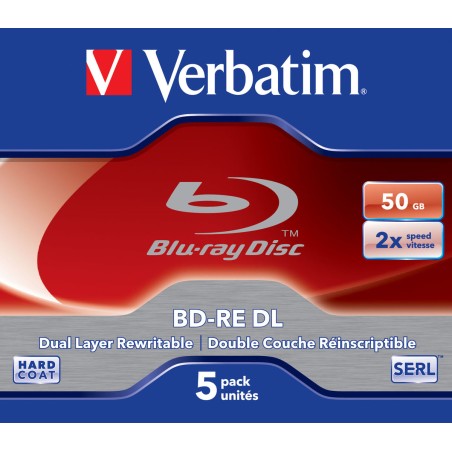 Køb Verbatim 5x BD-RE DL 50GB - Højkvalitets Blu-ray Genopladelig Medie til Dine Værdifulde Data!