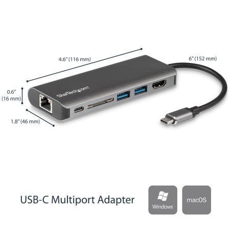 StarTechcom USB-C MULTIPORT ADAPTER W SD