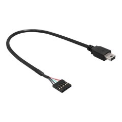Delock USB 2.0 Pin Header USB intern til ekstern adapter 30cm Sort