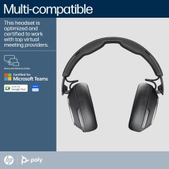 HP Poly Voyager Surround 80 UC Trådløse Høretelefoner - Sort | Komfort, Kvalitet & Optimal Lydoplevelse