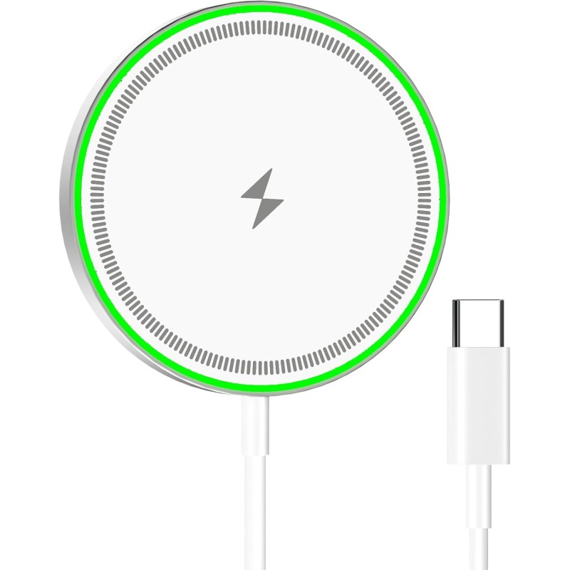 Apple MagSafe-compatible Magnetic Charger 15W with LED – iPhone & AirPods Apple MagSafe-compatible Magnetic Charger 15W with LED – iPhone & AirPods