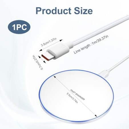 Apple MagSafe-compatible Magnetic Induction Charger 15W – iPhone 16/15/14/13/12