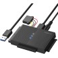 FIDECO USB 3.0 til IDE/SATA Adapter – Konverter til HDD, SSD og Optiske Drev FIDECO USB 3.0 til IDE/SATA Adapter – Konverter til HDD, SSD og Optiske Drev