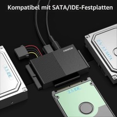 FIDECO USB 3.0 til IDE/SATA Adapter – Konverter til HDD, SSD og Optiske Drev