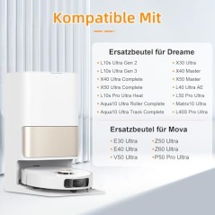 Dreame Støvposer til L10s Ultra Gen2/Gen3 / X40 Ultra / X50 Ultra (10 stk. 3,2L) – kompatibelt tilbehør