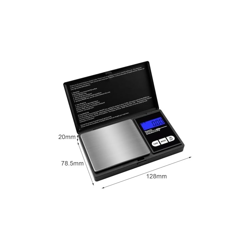 GeekerChip Digital Lommevægt 500g/0,01g – Multifunktionel køkken- og smykkevægt med LCD
