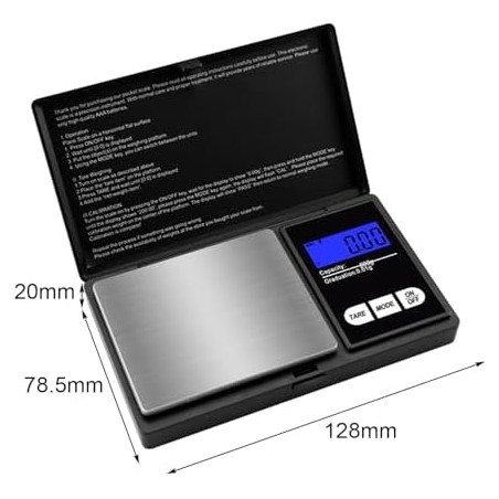 GeekerChip Digital Lommevægt 500g/0,01g – Multifunktionel køkken- og smykkevægt med LCD