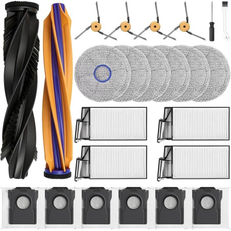 Tilbehør til Dreame X60 Pro Ultra / X60 Max Ultra – 24 stk. (klude, støvposer, HEPA-filtre, børster)