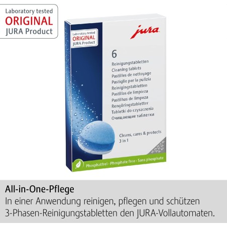 JURA Original Cleaning Tablets Coffee Machine 6 pcs 3-Phase (24225)