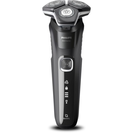 Philips SHAVER Series 5000 S5898/35 Elektrisk Wet & Dry-shaver, Rotations shaver, SteelPrecision blades, Rustfrit stål, Knappe