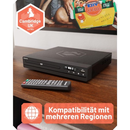 Oakcastle DVD100 DVD-afspiller – HDMI 1080p-opskalering, Regionfri | CD & USB