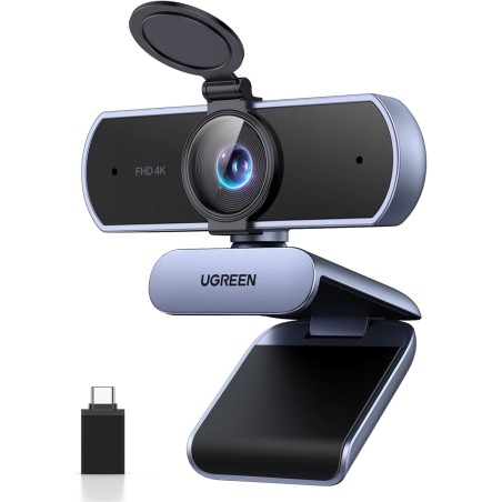 UGREEN FineCam Lite 4K Webcam med autofokus, dobbeltmikrofon og linsedæksel
