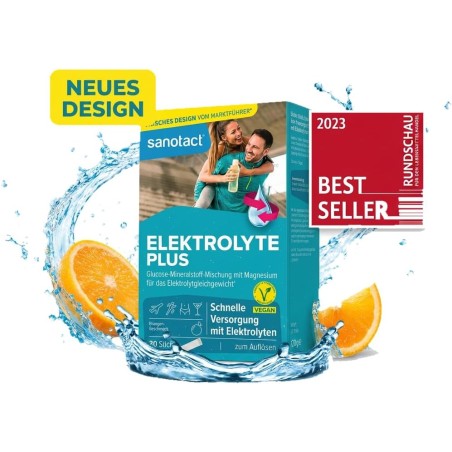 sanotact Elektrolytter Plus 20 poser – elektrolytpulver med magnesium og kalium