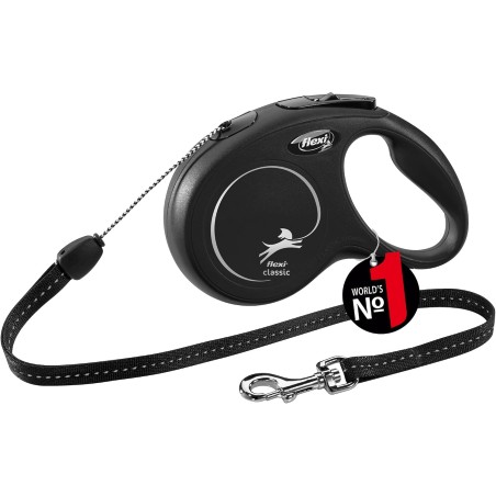 flexi® Classic udtrækkeligt hundesnor 8 m – sort, til hunde op til 12 kg