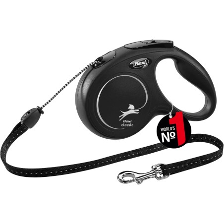flexi® Classic udtrækkeligt hundesnor 5 m – sort, til hunde op til 20 kg