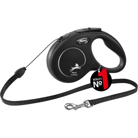 flexi® Classic S udtrækkeligt hundereb 5 m – sort, til små hunde op til 12 kg