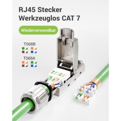 LEENUE RJ45 Cat7 Netværksstik Værktøjsfrit 24-pak – 10 Gbit/s