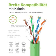 LEENUE RJ45 Cat7 Netværksstik Værktøjsfrit 8-pak – 10 Gbit/s
