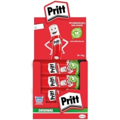 Pritt Limstift 43 g – Pakke med 24 stk. – Børnevenlig limstift til skole og kontor