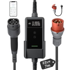dé Mobile Wallbox 22kW with APP 7m | 32A, 3-Phase, CEE, Energy Meter Included