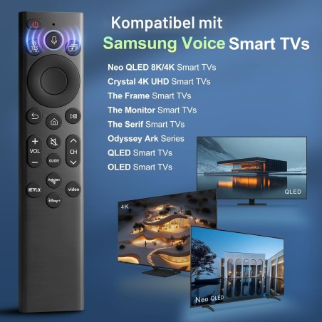 Samsung Smart TV Stemmefjernbetjening 45 knapper – kompatibelt tilbehør