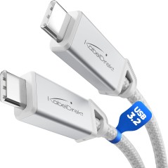 KabelDirekt USB-C kabel 1m, 240W, 20 Gbps, 4K, hvid