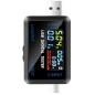 USB-C + USB strømmåler / multimeter, 0-8A 4,5-36V